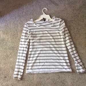 Long sleeve shirt striped white and black